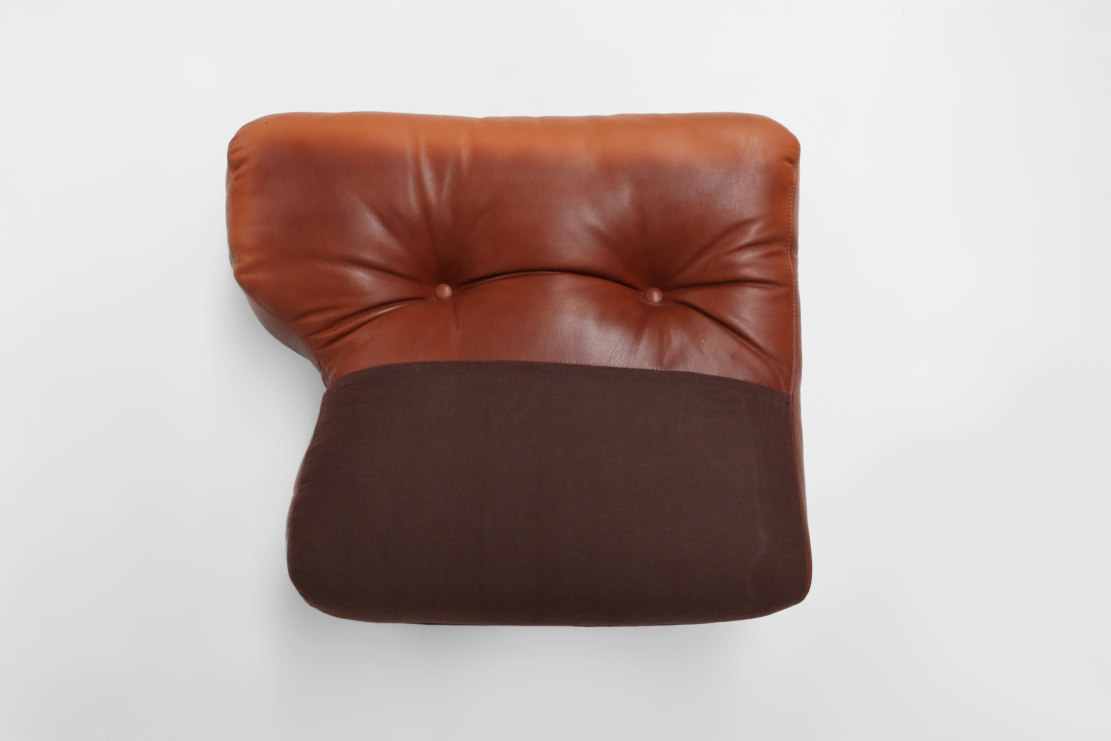 Brown leather 3-seater sofa Coronado by Tobia Scarpa for B&B Italia, Italy ca. 1960thumbnail